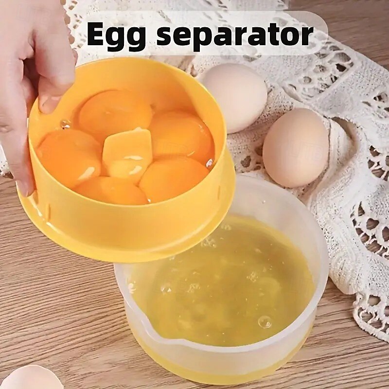 Large Capacity Egg Yolk Separator, Durable Plastic Egg White and Yolk Strainer for Kitchen and Restaurant, Easy to Clean
