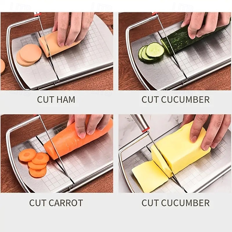 Stainless Steel Cheese Slicer with Measurement Markings – Butter and Cheese Cutter, Kitchen Baking Tool for Home Use, Easy Slice and Portion3