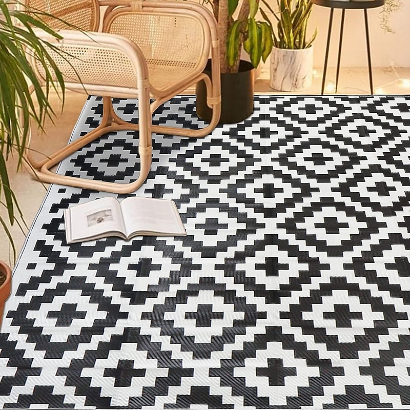 Camping Rugs, Plastic Straw Mat Weatherproof Reversible, Large Floor Mat for Outdoors, Backyard, Deck, Picnic, Beach, Trailer, Camping3