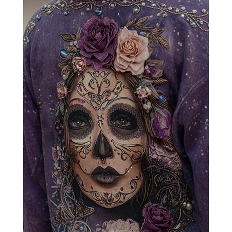 Women's Pullover Hoodies Floral Fashion Streetwear Casual Long Sleeve Hooded Regular Tops Dailywear Casual Sports Drawstring Pocket Print Purple Spring Fall3