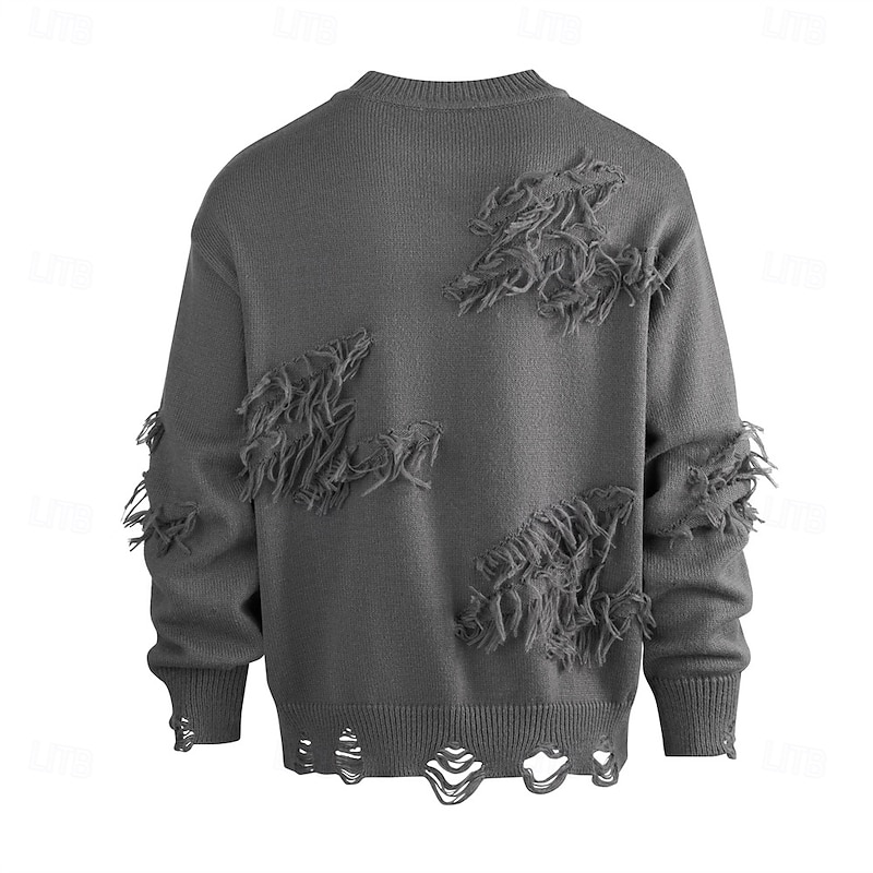 Men's Pullover Sweater Jumper Knit Sweater Ribbed Knit Regular Tops Buttons Knitted Plain Henley Fashion Basic Vacation Daily Wear Clothing Apparel Fall Winter Black White S M L3