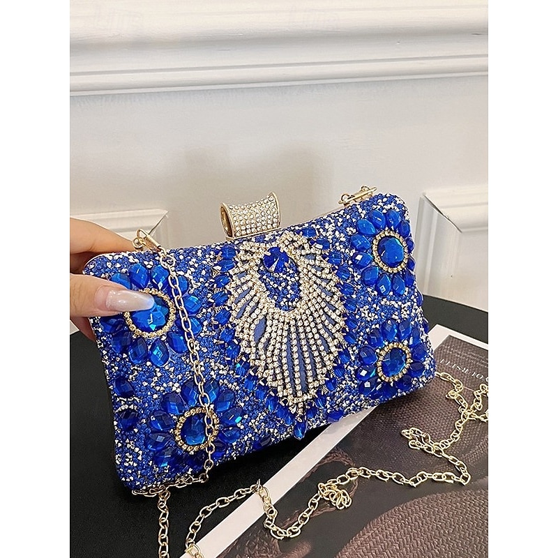 Women's Handbag Evening Bag Polyester Silver Royal Blue Gold4