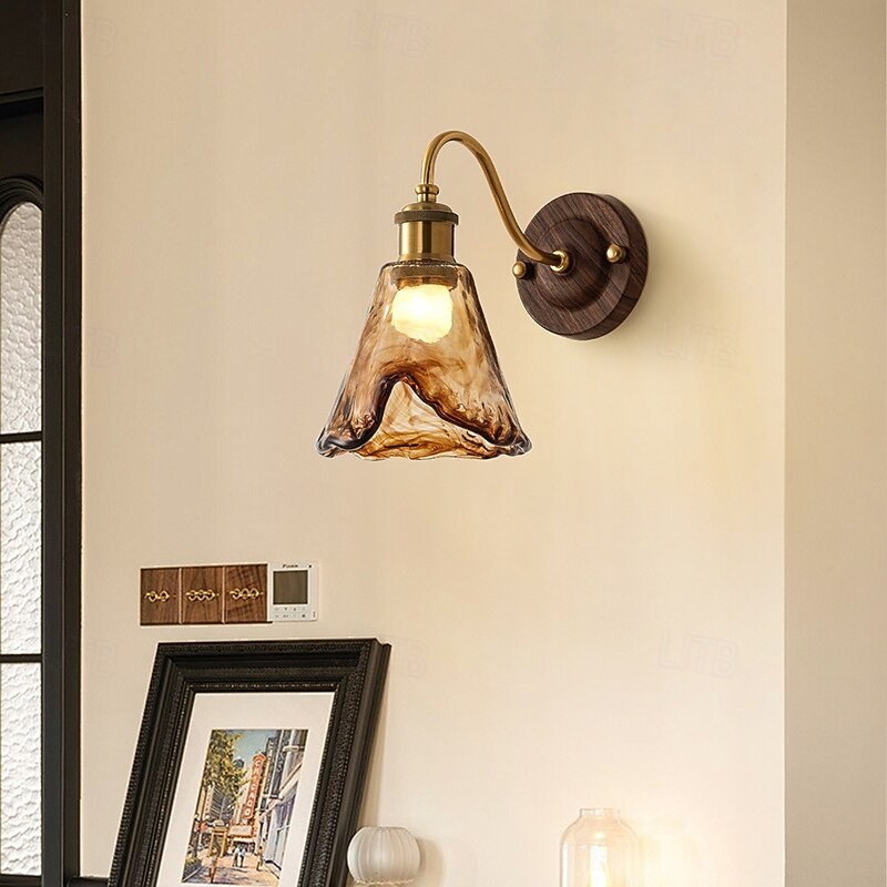 LED Wall Light Glass 1-Light Modern Wall Light, Minimalist Glass Wall Sconce Wall Lamp, for Study Living Room Bedroom 110-240V2