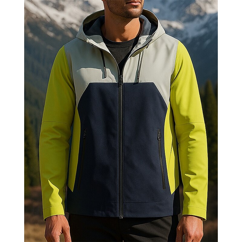 Men's Outdoor Jacket Hiking Jacket Raincoat Outdoor Waterproof Windproof Breathable Hiking Outfits Hiking Clothes Spring Autumn / Fall Jacket Hunting Climbing Camping / Hiking / Caving Patchwork2