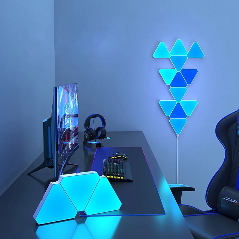 LED Triangular Quantum Lamp RGB Wall Lamp Smart Pickup Rhythm Background Light For Bedroom Bedside Night Light Office Decoration4