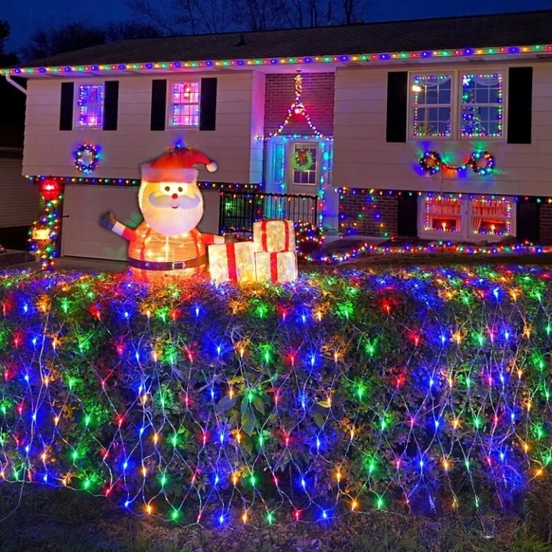 Led Net Mesh String Light 8x10M 2600Led Christmas/Halloween Holiday Fairy String Light For Garden Christmas Wedding Party Window Curtain Garland Decoration Xmas Lighting AC85-265V EU US AU UK Plug2