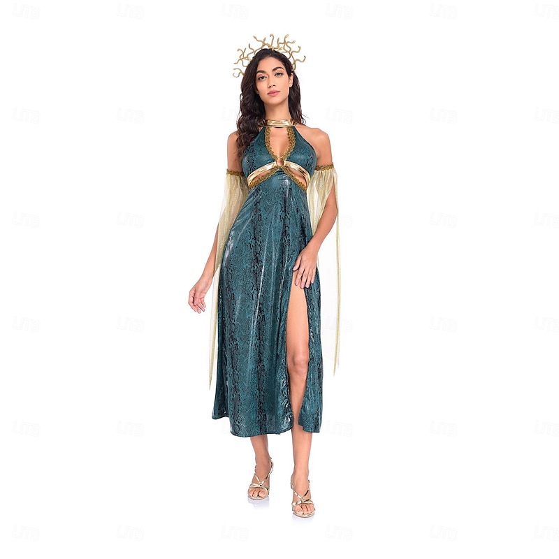 Ancient Greek Roman Fancy Costume Toga Dress Medusa Goddess Fancy Dress Women's Fantasy Halloween Carnival Performance Adults' Dress2