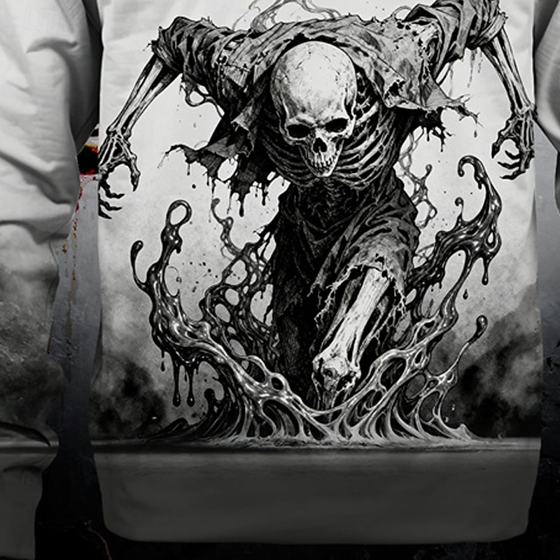 Halloween Boys' 3D Skull Sweatshirt Long Sleeve Spring Fall Fashion Basic Kids 4-12 Years Crew Neck Outdoor Casual Daily Regular Fit3