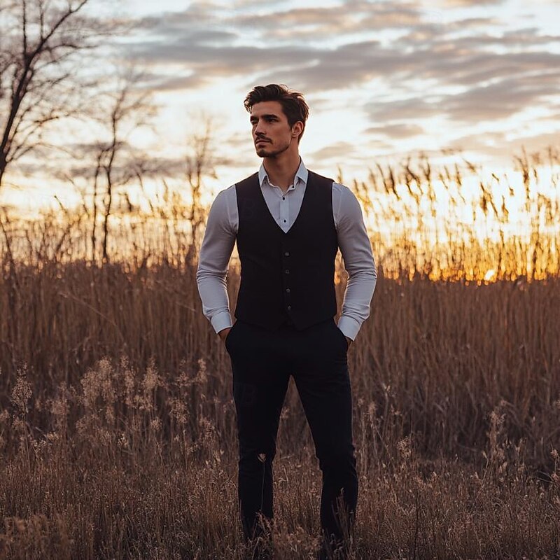 Men's Wedding Wedding Suits Notch Lapel Black Burgundy Formal Solid Colored Slim Fit 2 Piece2