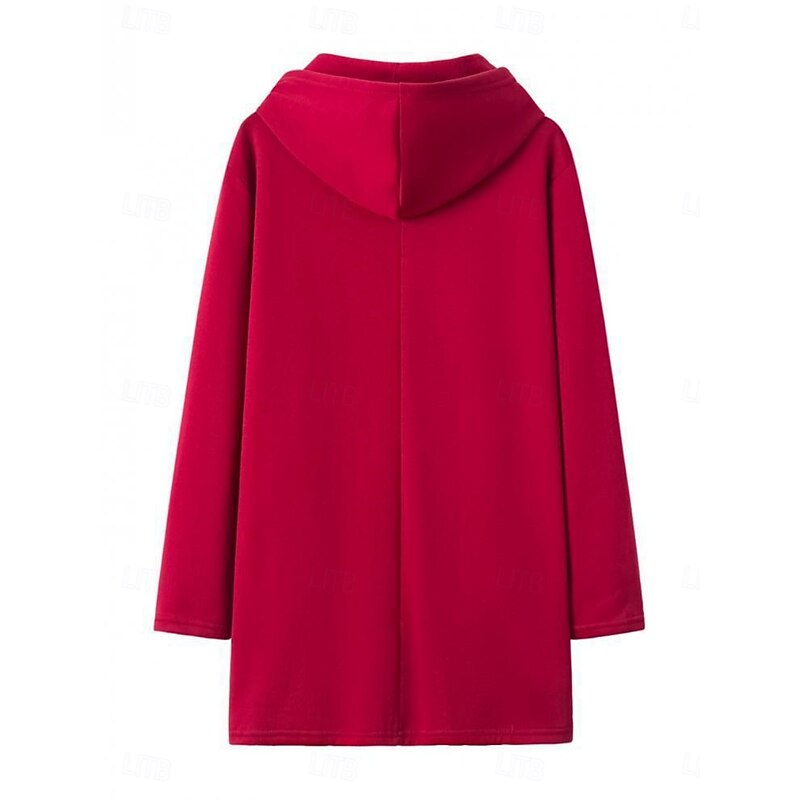 Women's Hoodie Jacket Comfortable Breathable Zipper Pocket Casual Plain Vacation Street Casual Daily Wear Zipper Regular Hooded Regular Fit Long Sleeve Outerwear Black Red Gray Spring Fall3