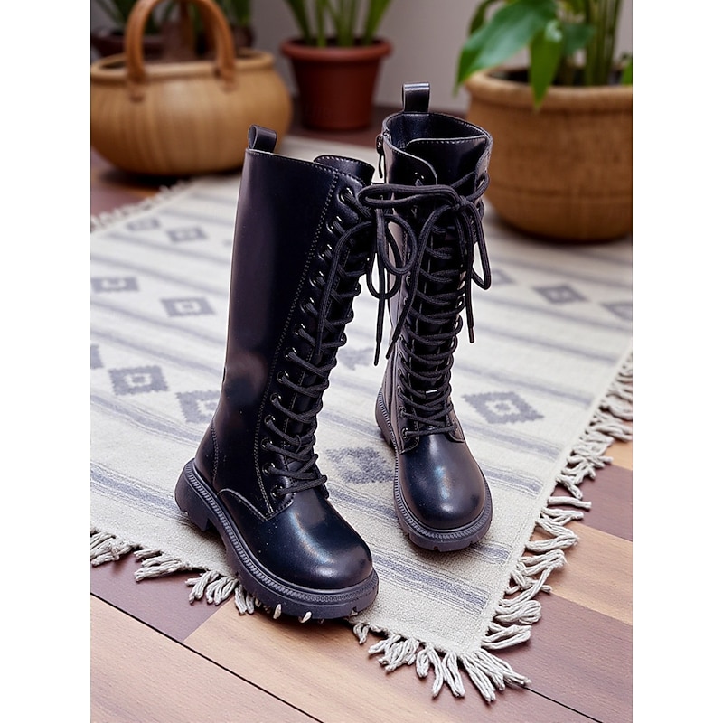 Korean Idol Inspired Pop Star Costume Shoes-Trendy White and Brown Fashion Boots for Girl Casual and Street Style3