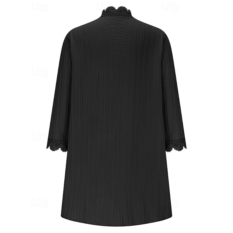 Women's Sweater Cardigan Streetwear Casual Solid Color V Neck Knitted 3/4 Length Sleeve Regular Tops Knit Holiday Going out Weekend Wine Red Black Spring Fall3