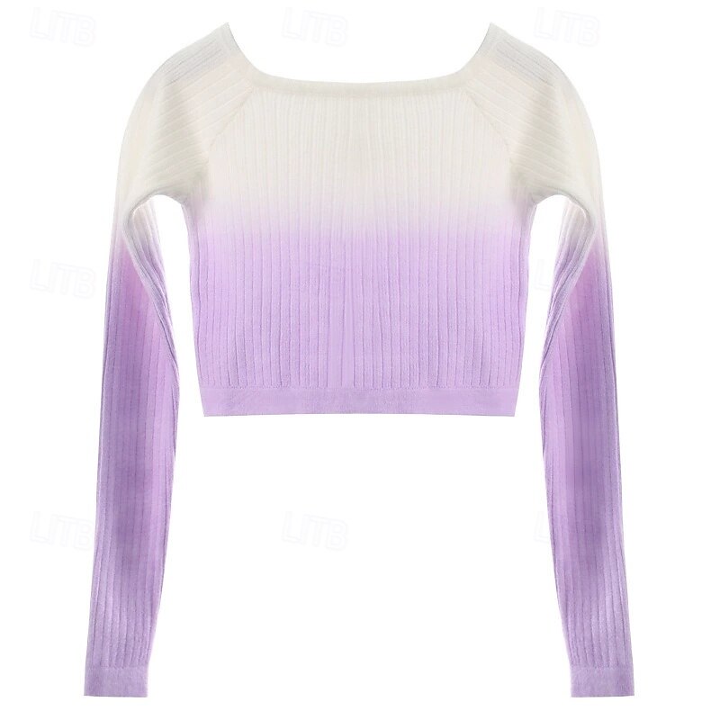 Kids' Dancewear Top Splicing Girls' Performance Training Long Sleeve High Cotton Blend4
