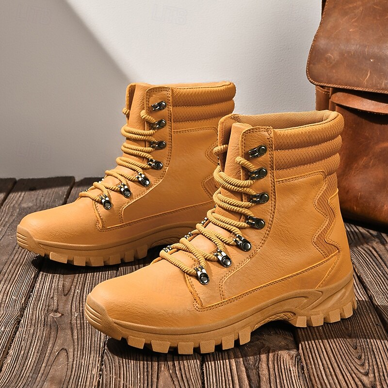 Men's High - Top PU Leather Outdoor Casual Boots | Anti - Slip Sole for Hiking & Daily Wear2