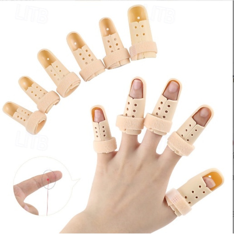5 Pack Finger Splint Support Brace, PE Finger Protector Sleeve for Basketball, Finger Immobilizer Guard for Injury Recovery & Sports Protection