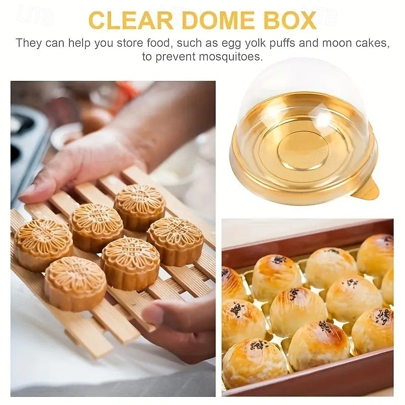 50pcs Clear Dessert Party Boxes, Stylish Packaging for Cakes, Sweets, and Chocolates, Perfect for Weddings, Holiday Celebrations, Christmas and Halloween Gifts3