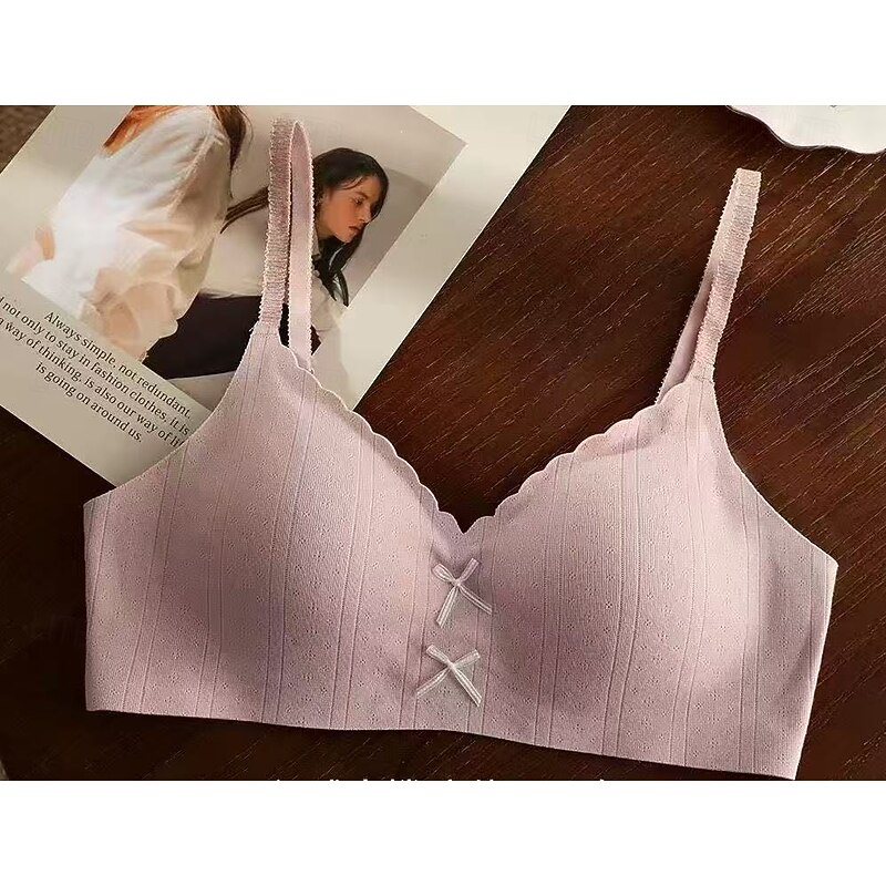Women's Sexy Lingerie Bra BowNightwearNylon POLY Daily Wear Sweet Light Blue White Pink Royal Blue Green Spring & Summer Fall & Winter3