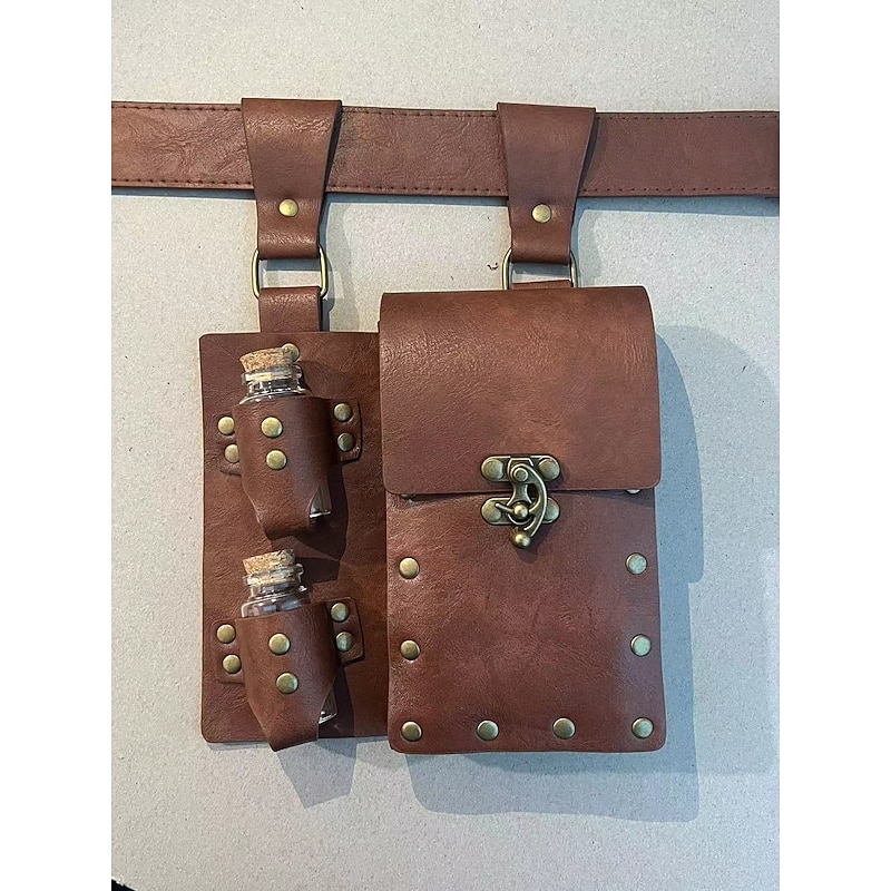 Retro Vintage Medieval Renaissance Belt Pouch Viking Alchemist Fancy Dress Men's Women's Unisex Fantasy Halloween Carnival Performance LARP Ren Faire Adults Bag Waist Belt4