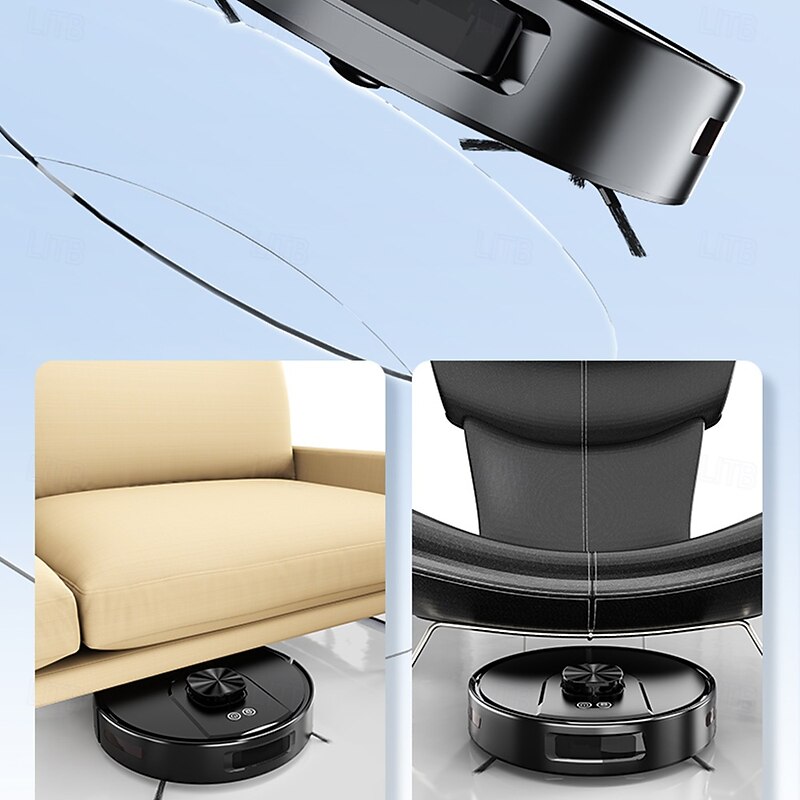 Sweeping and Mopping Robot Combo with LiDAR Navigation APP Operation Smart Mapping No-Mop Zones and Invisible Wall Settings Auto Charging Long-Lasting Battery Life 3500Pa Powerful Suction4