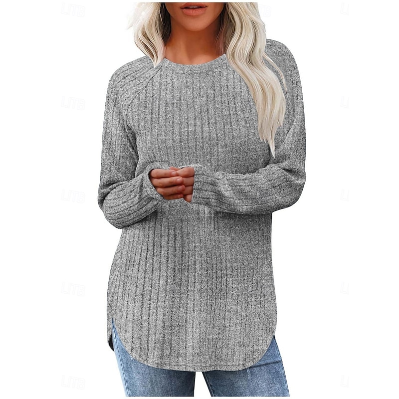 Women's Blouse Solid Color Stylish Casual Long Sleeve Crew Neck Regular Tops Daily Ruched White Fuchsia Light Grey Beige Light Blue Spring Fall Winter2