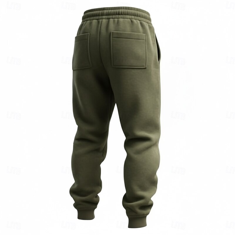 Men's Cargo Pants Sweatpants Joggers Athletic Pants Active Pants Drawstring Pocket Elastic Waist Solid Colored Moisture Wicking Breathable Full Length Outdoor Daily Running Vacation Fashion Black2