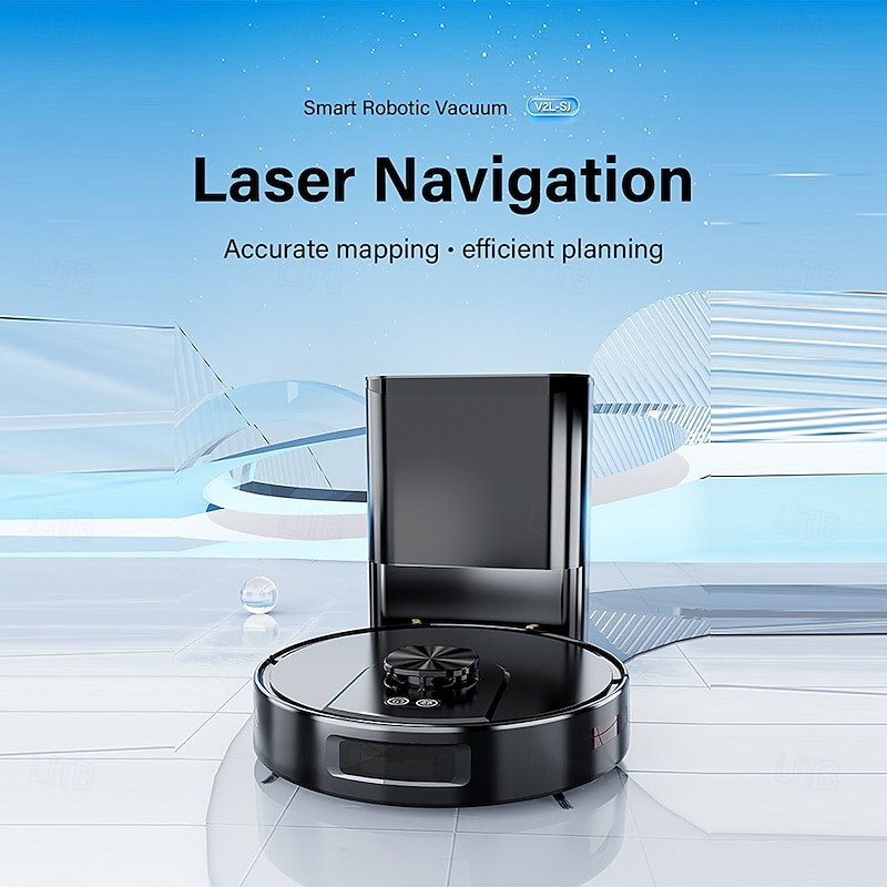 Floor Cleaning Robot Combo with LiDAR Navigation APP Control Smart Mapping No-Sweep Zones and Hidden Wall Settings Auto-Charging Long-Lasting Battery 3500Pa Powerful Suction Self-Filling and Em