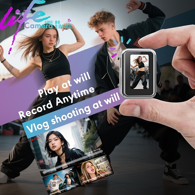 HD Mini Lifestyle Keychain Camera Capable of Photo and Video Recording Student Thumb-sized Digital Camera with 0.96-inch IPS Screen4