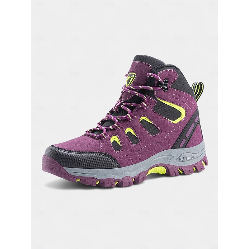 Women's Rose Pink Waterproof Hiking Shoes with Non-Slip Sole, Outdoor Trekking Shoes for Camping, Walking & Mountain Adventures3