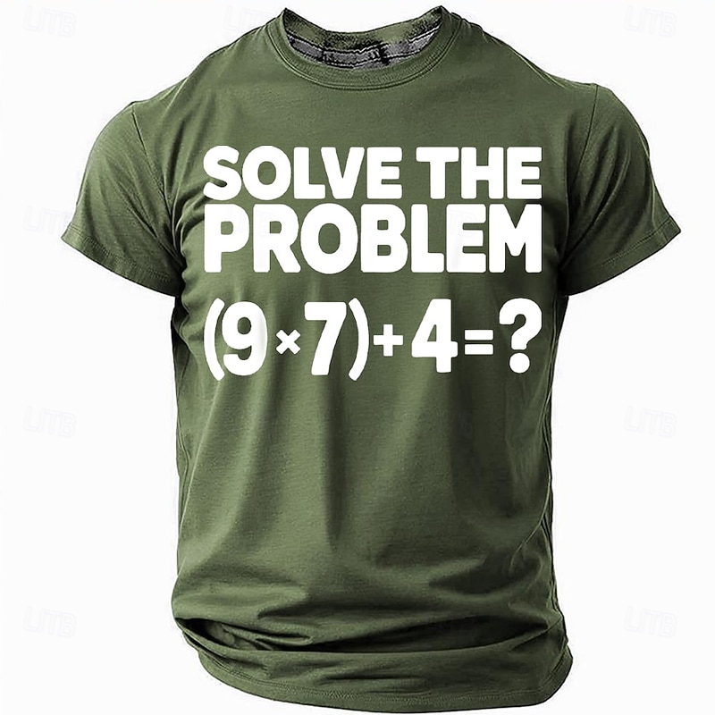 Funny 67 Meme 'Solve The Problem' Men's Short Sleeve Crewneck T-Shirt, Graphic Tee for Meme Fans2
