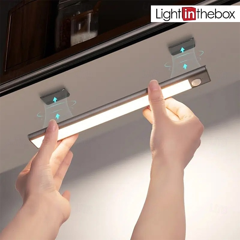Under Cabinet Lighting, PIR Motion Sensor LED Night Lights, USB Rechargeable, Ultra-Thin Cabinet Light, Kitchen Cabinet Closet Lamp, Bedroom Corridor Passageway Dormitory Lighting