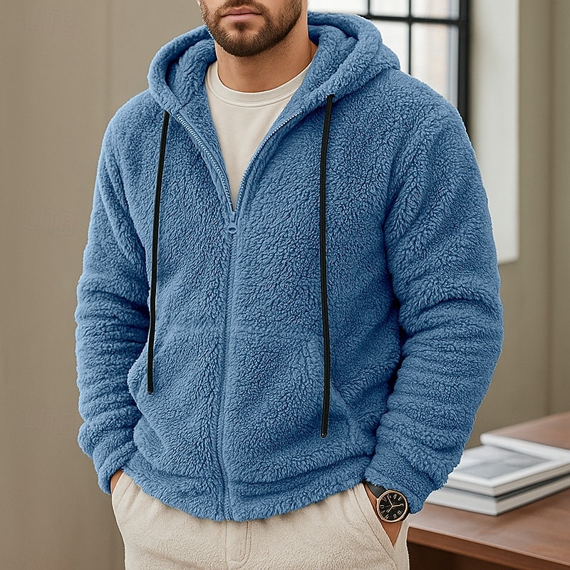 Men's Hoodie Full Zip Hoodie Fleece Hoodie Black Army Green Blue Light Grey Dark Gray Hooded Plain Zip Up Sports & Outdoor Casual Daily Streetwear Cool Sportswear Fall Winter Clothing Apparel Hoodies4