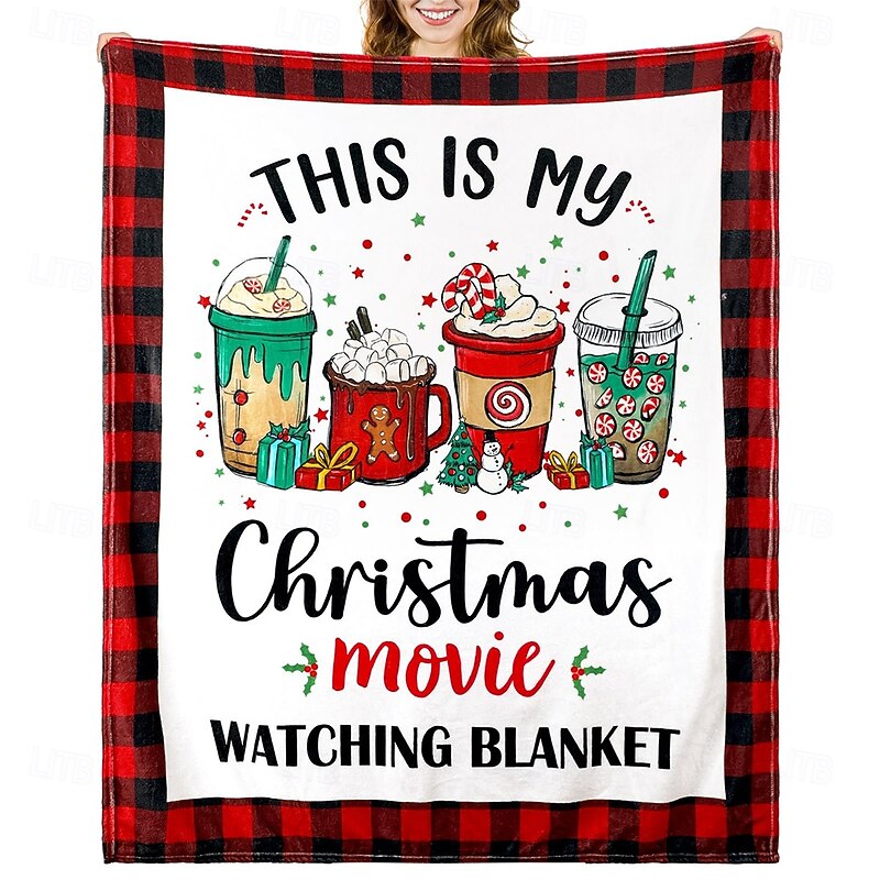 Christmas Blanket Fleece Throw Blanket for Couch Novelty Funny Cute 3D Sofa Bed Decorative Warm Blanket Movie Home Decor
