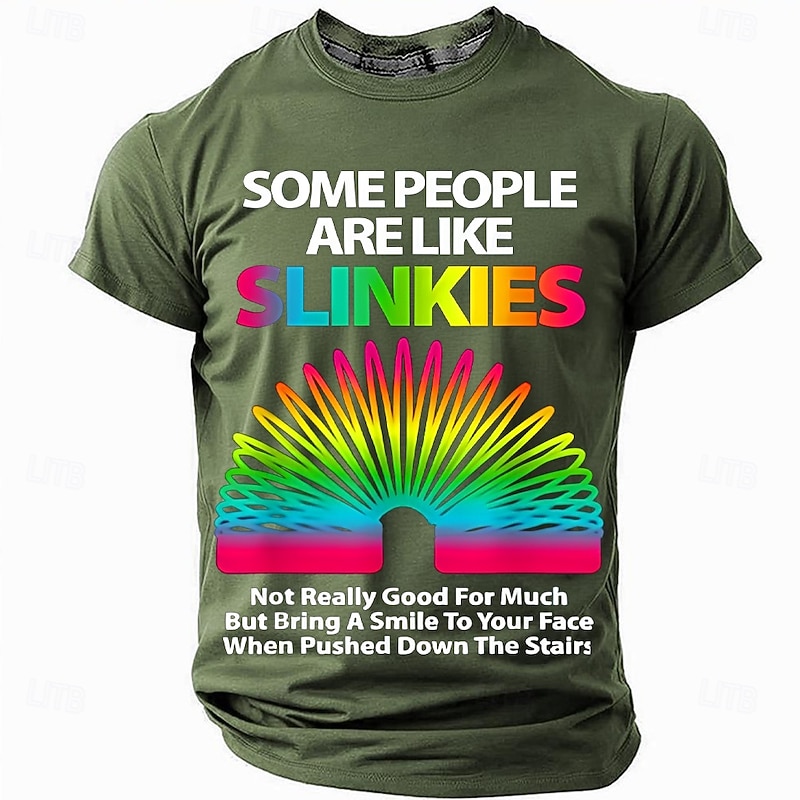 Funny 'Some People Are Like Slinkies' T-Shirt for Men, Dark Humor Graphic Tee, Sarcastic Gift for Dad, Husband, Friend2