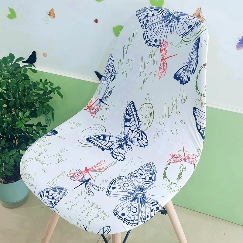 Dining Shell chair Cover For Home Polar Fleece Fabric Chair Cover Stretch Slipcovers Seat Chair Covers