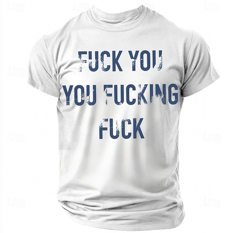 Men's Funny Slang Rude Lip T Shirt Short Sleeve T shirt 3D Print Crew Neck Shirt Fashion Daily Street Daily Black White Red Summer Spring Clothing Apparel S M L XL XXL XXXL