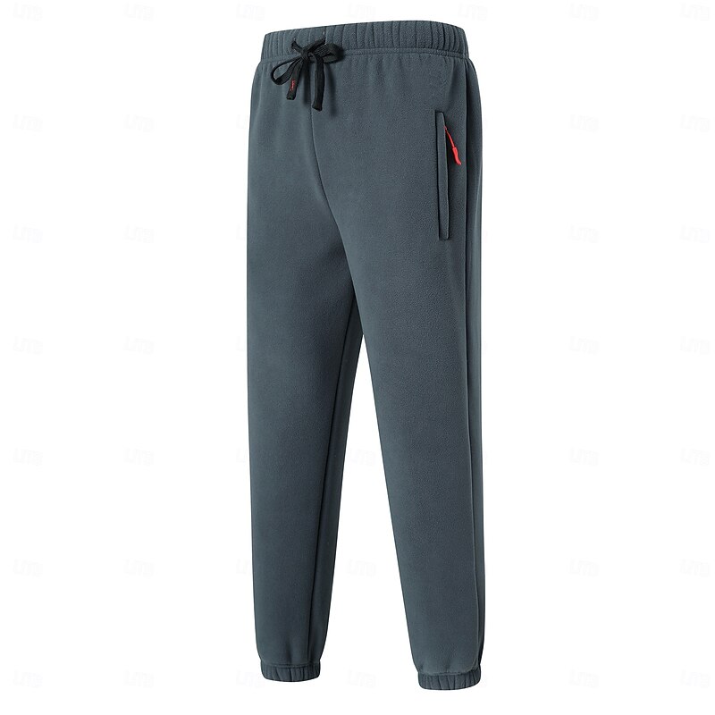 Men's Hiking Pants Trousers Fleece Pants Thermal Pants Winter Outdoor Regular Fit Warm Bottoms Pocket Elastic Waist Dark Grey Black Camping / Hiking Running S M L XL XXL2