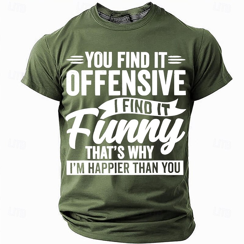 Funny 'You Find It Offensive I Find It Funny' T-Shirt for Men, Sarcastic Attitude Graphic Tee, Birthday Gift for Dad or Friend3