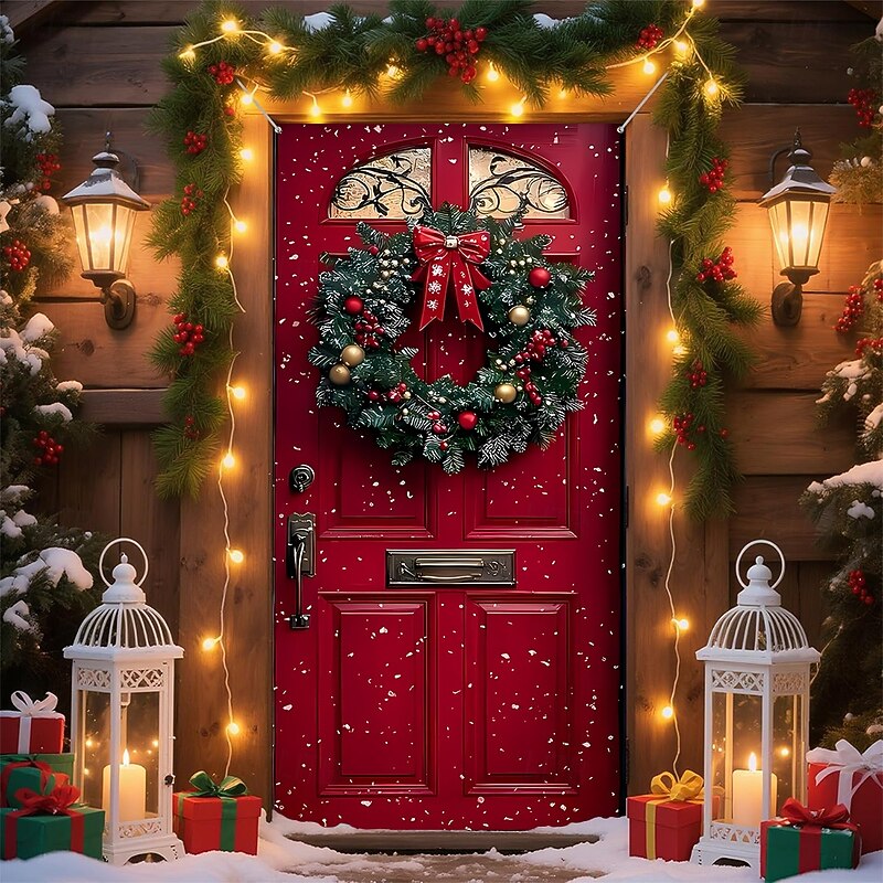 Christmas Posters Door Cover Outdoor Banners Ornaments Cute 3D Party Dorm Teens Room College Dorm Guys Man Cave Frat Bedroom Shooting Backgrounds Home Decor