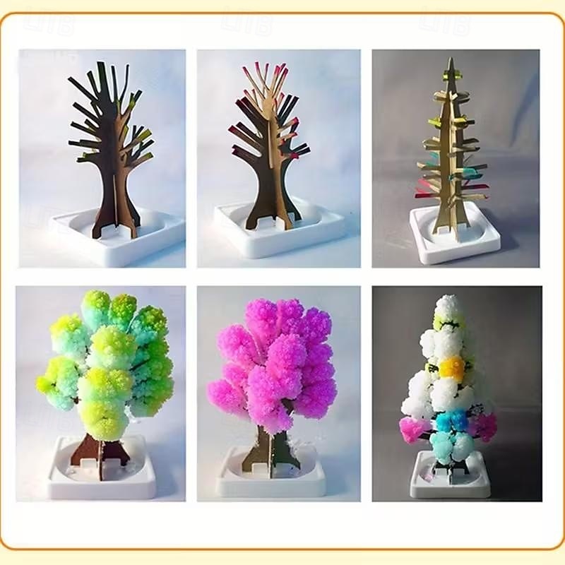 3pcs Mini Christmas Tree Magic Growing Paper Tree Colorful DIY Crystal Growing Kit/Ornaments Decoration Novelty Xmas Gift Kits. Christmas Decorations Holiday Decorations Festive Ornaments Colorful4