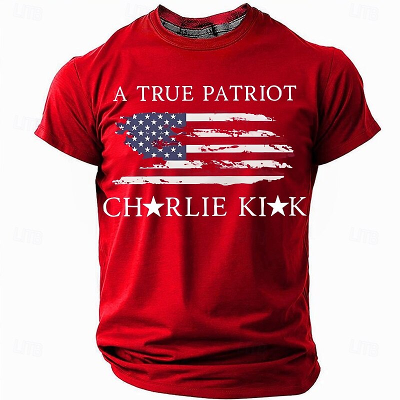 Men's American US Flag T Shirt Short Sleeve T shirt 3D Print Crew Neck Shirt Daily Military Street Daily Red Summer Spring Clothing Apparel S M L XL XXL XXXL