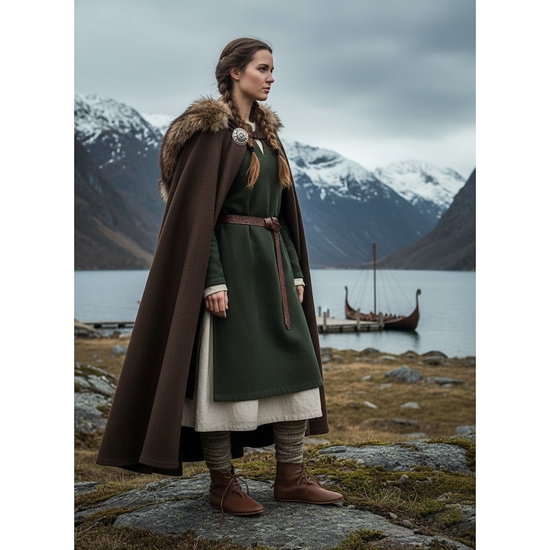 Women's Brown Faux Leather Medieval Lace-Up Boots, Viking Style Retro Renaissance Footwear for LARP, Reenactments & Historical Festivals3