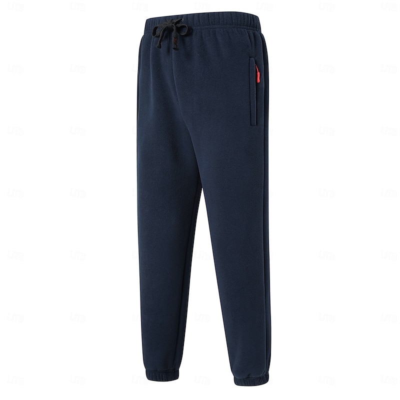 Men's Hiking Pants Trousers Fleece Pants Thermal Pants Winter Outdoor Regular Fit Warm Bottoms Pocket Elastic Waist Dark Grey Black Camping / Hiking Running S M L XL XXL3