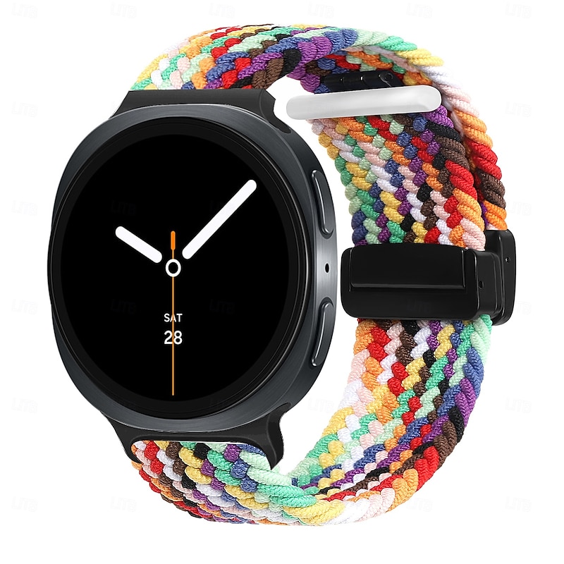 Watch Band for Samsung Galaxy Watch 8 40/44mm Watch 8 Classic 46mm Fabric Replacement  Strap Cute Elastic Waterproof Sport Band Handmade Braided Rope Wristband2