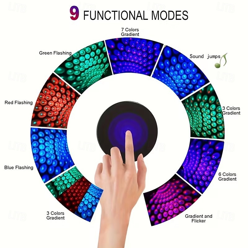 Car Atmosphere Light USB Roof Light Night Light LED Color Light Jumping with Sound Music Car Decoration3