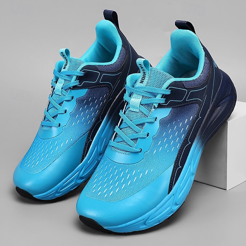 Men's Blue Breathable Mesh Running Sneakers with Cushioned Sole, Lightweight Athletic Shoes for Gym, Jogging and Everyday Casual Wea4