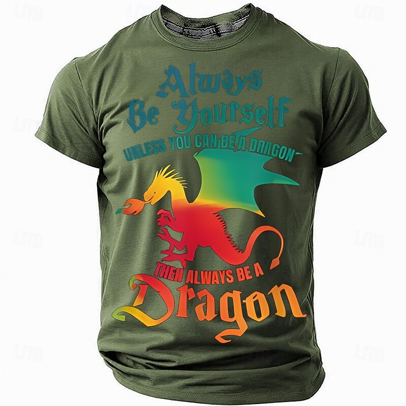 Fantasy Dragon T-Shirt, 'Always Be Yourself Unless You Can Be a Dragon' Motivational Graphic Tee, Funny Geek Culture Shirt2