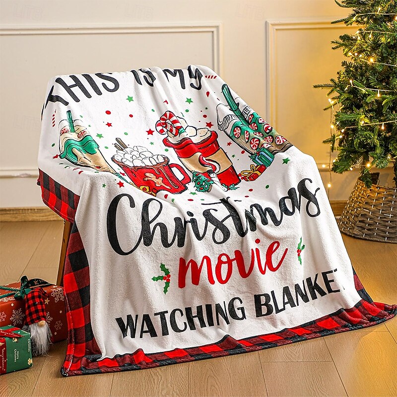 Christmas Blanket Fleece Throw Blanket for Couch Novelty Funny Cute 3D Sofa Bed Decorative Warm Blanket Movie Home Decor3