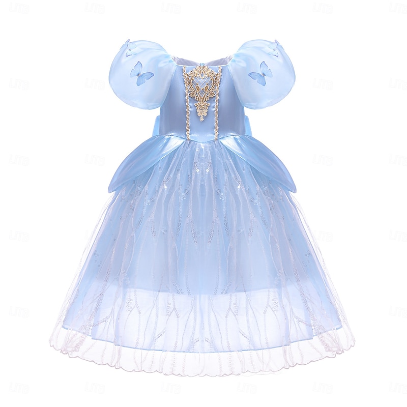 Frozen Fairytale Princess Elsa Flower Girl Dress Theme Halloween Costume Tulle Dresses Cosplay Movie Cosplay for Girls' Kid's Carnival Masquerade Wedding Wedding Guest4