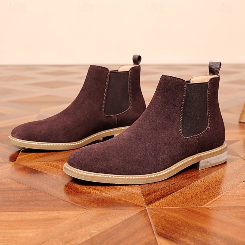 Men's Casual Suede Chelsea Boots, Stylish Comfortable Footwear for Daily Wear, Autumn & Winter Boots for Men4