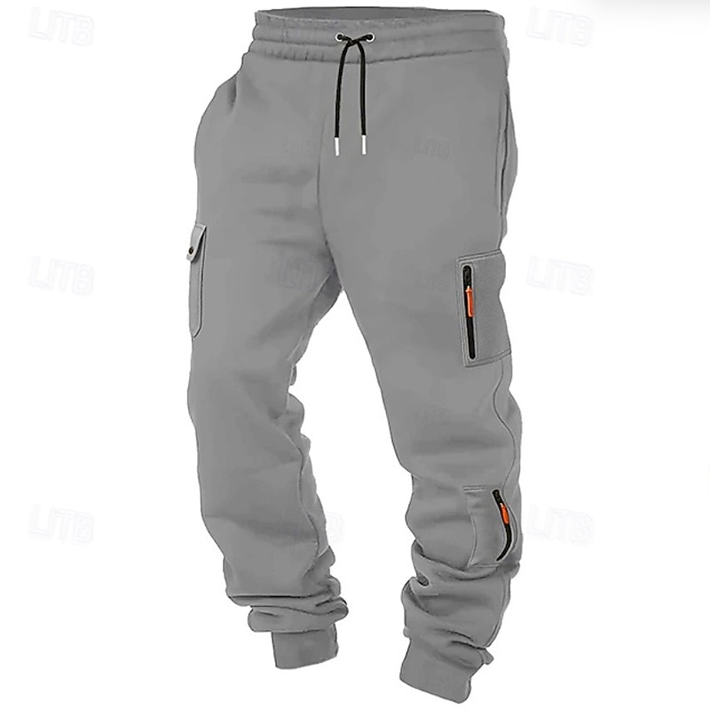 Men's Sweatpants Joggers Tactical Pants Trousers Cargo Sweatpants Drawstring Pocket Elastic Waist Plain Comfort Full Length Outdoor Casual Daily Fashion Classic Style Black White Stretchy3